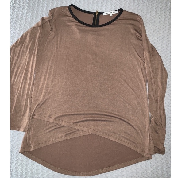 Eight Eight Eight Tan Cross Bottom Long Sleeve Top - Picture 1 of 4